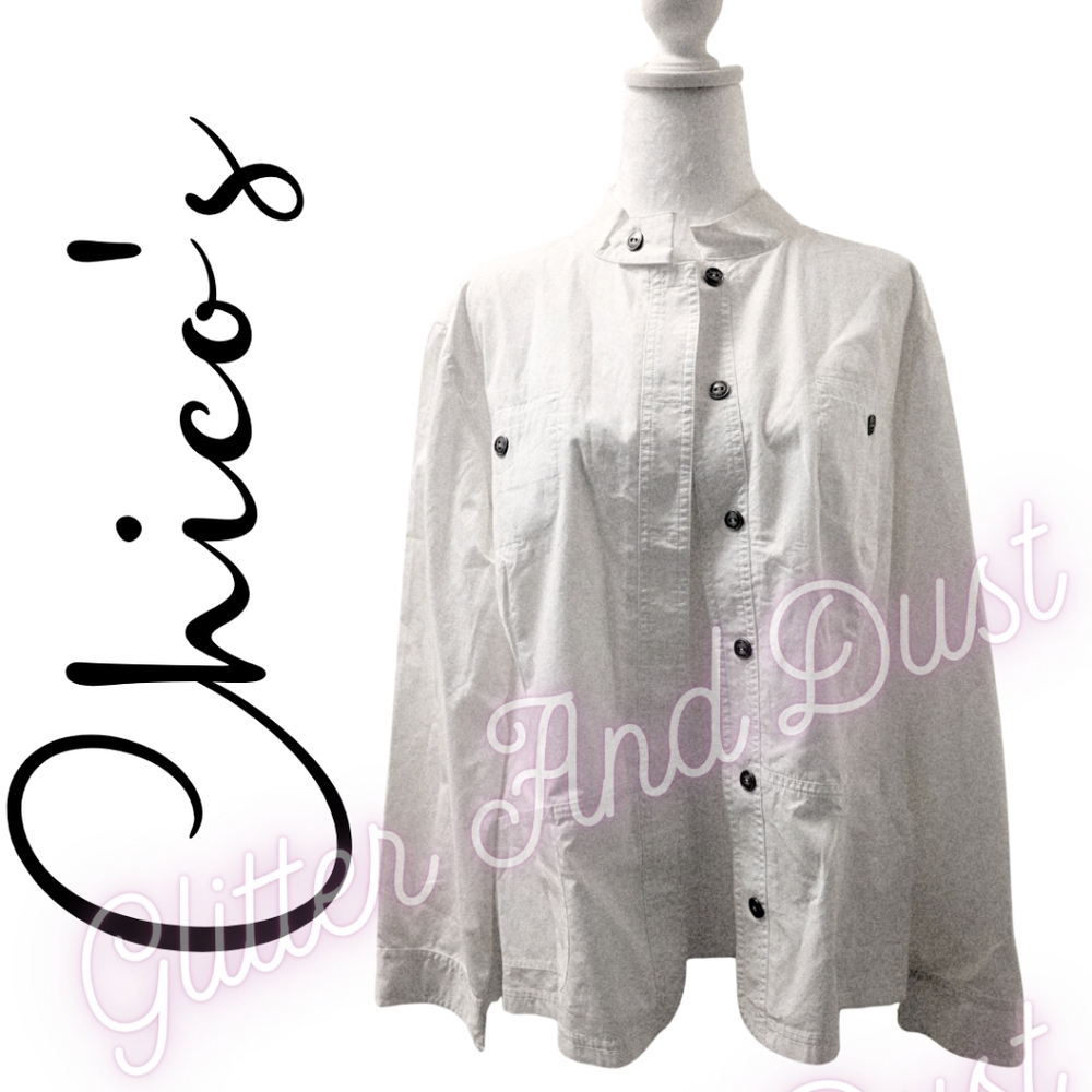 Chico's Classic White Stretch Cotton Top